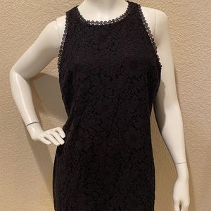 CAbi Size LArge Black display Lace Scalloped Trim Tank Blouse